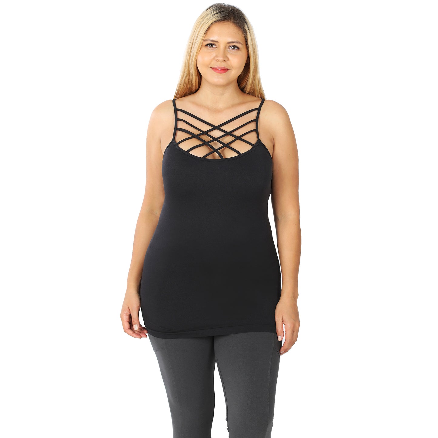 Tank Cami Seamless Triple Criss-Cross Front