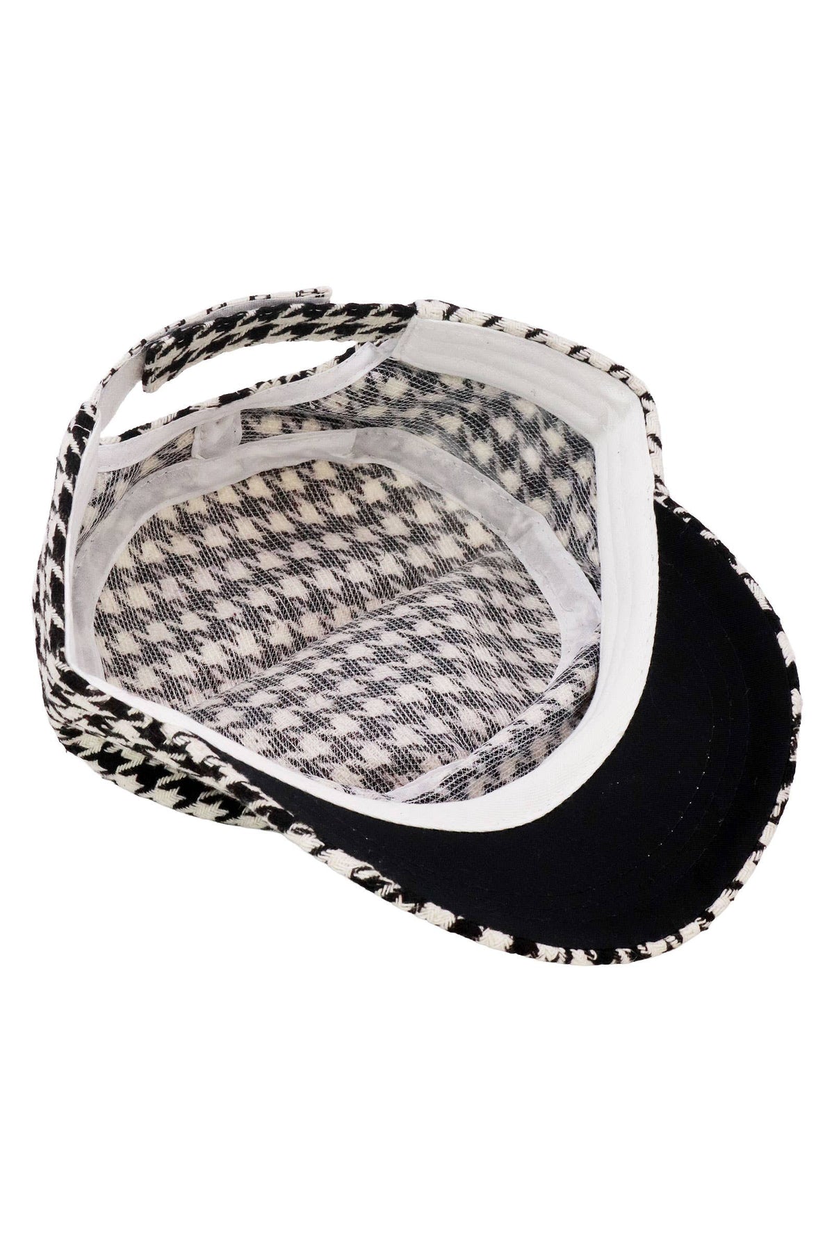 Classic Houndstooth Checkered Woven Cadet Cap