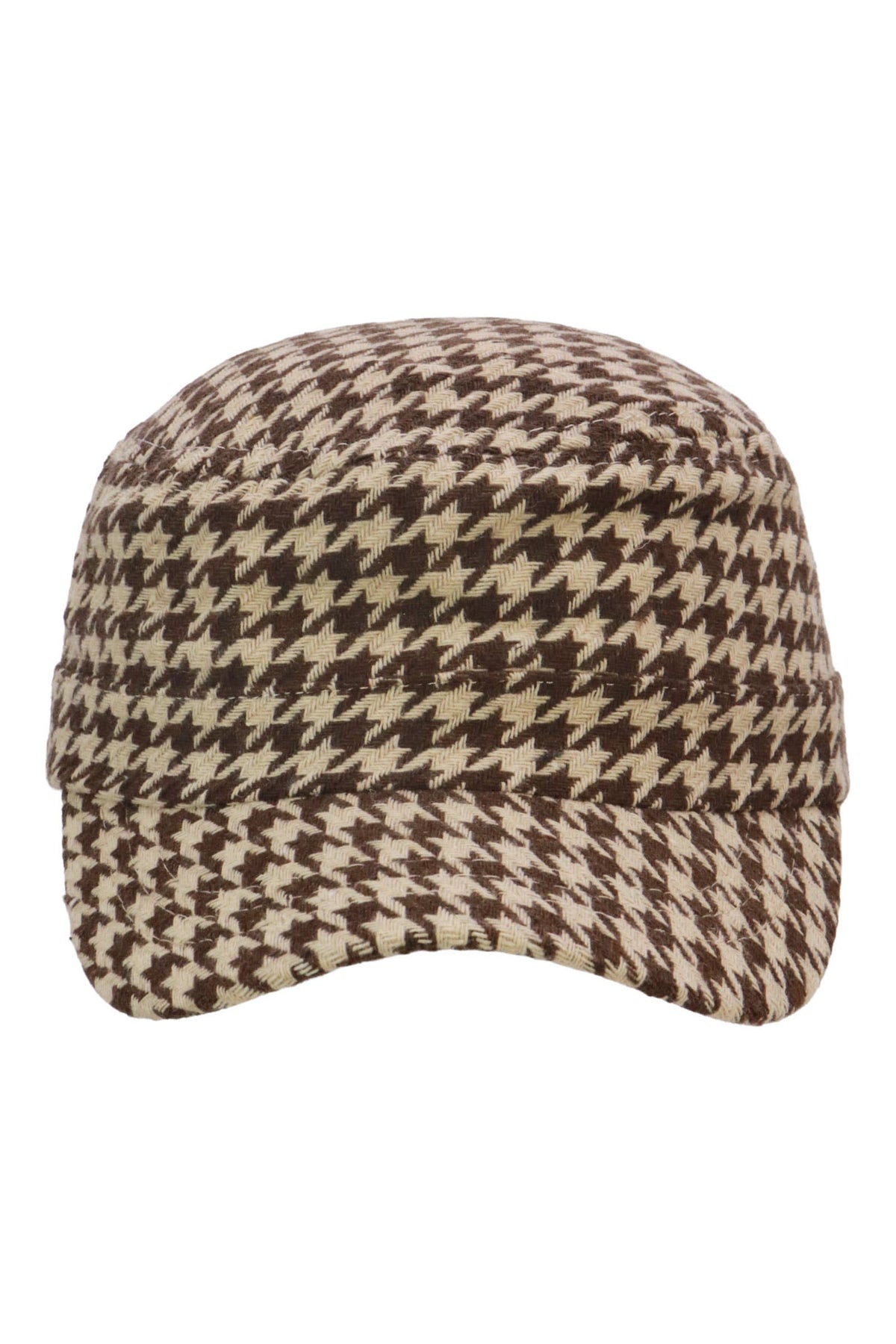 Classic Houndstooth Checkered Woven Cadet Cap