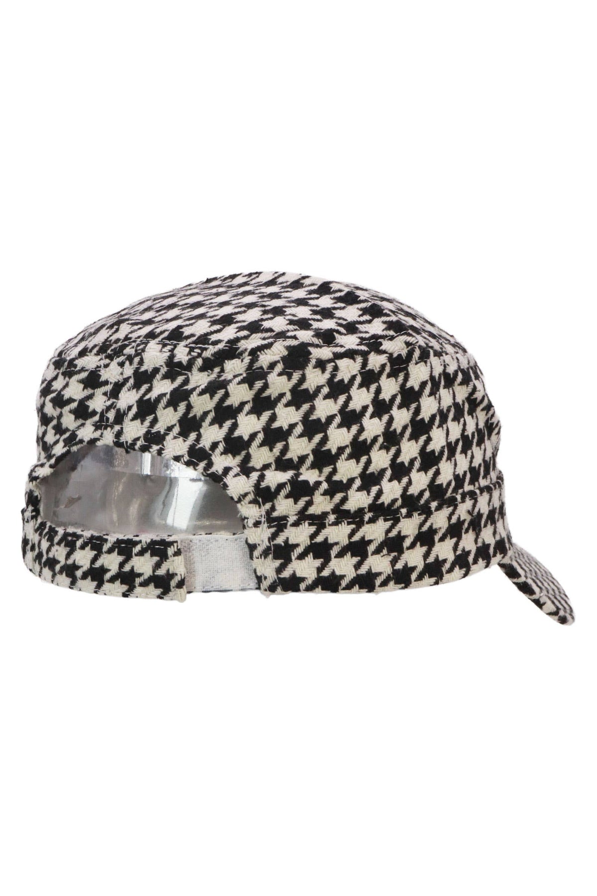 Classic Houndstooth Checkered Woven Cadet Cap