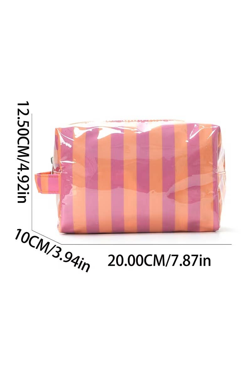 Striped PVC Cosmetic Bag Zenana Consgt.