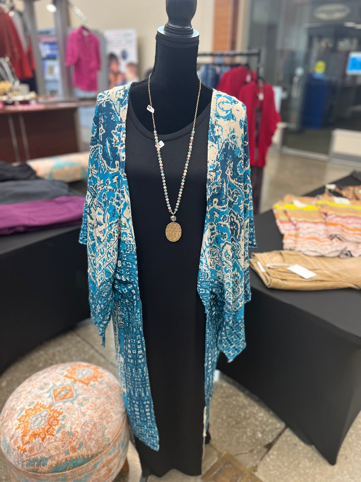 OCEAN BLUE Boho Mandala Kimono