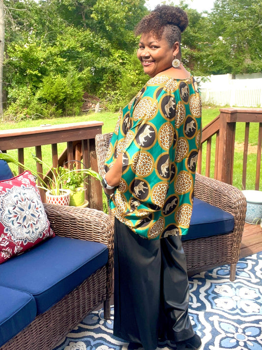 Mix Animal Printed Blouse Top