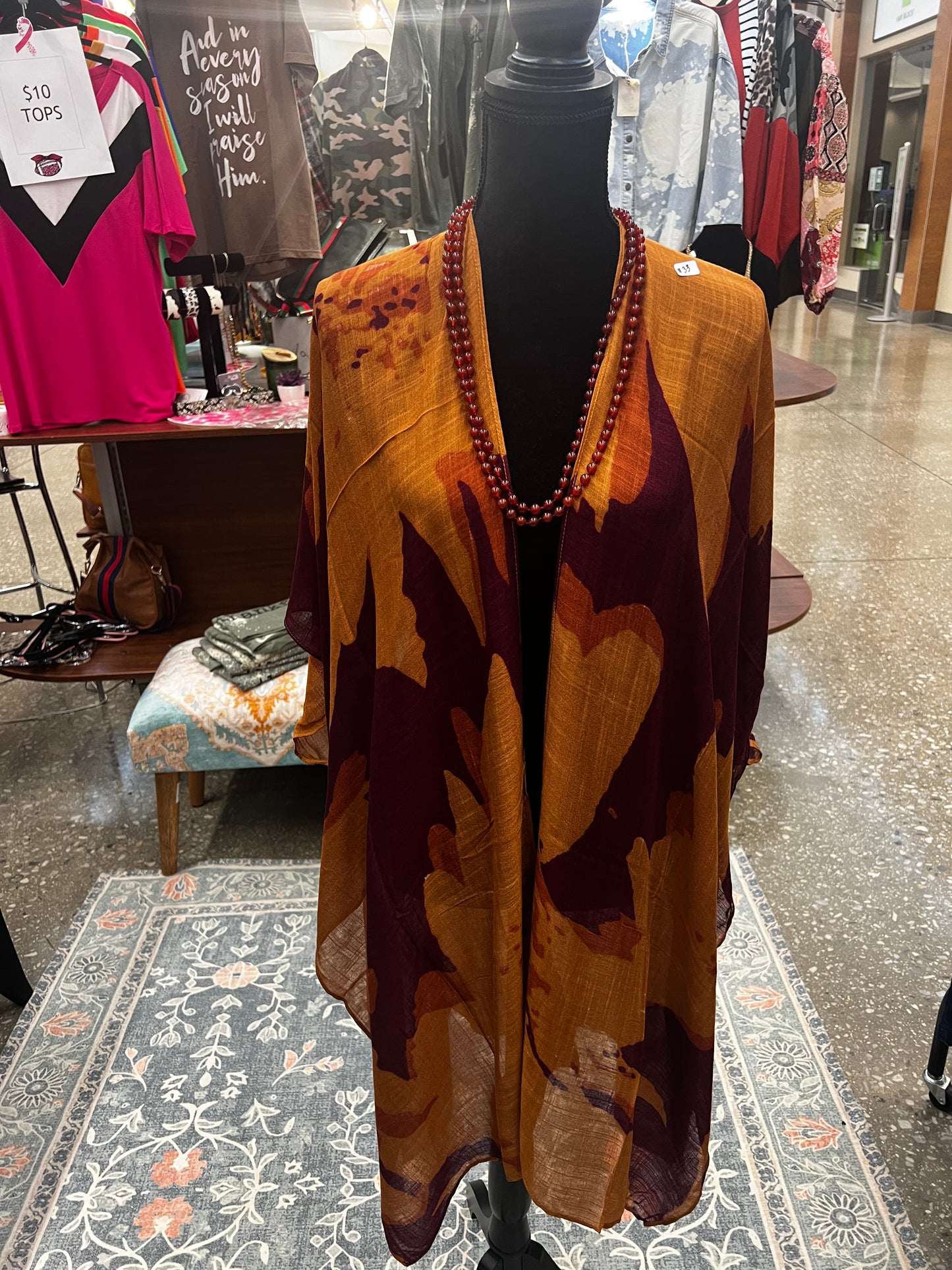 Rust/Burgundy Sweeping Floral