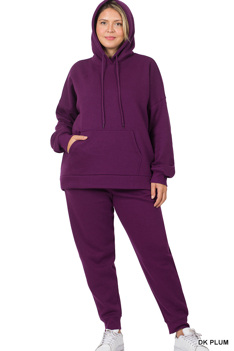 PLUS KANGAROO POCKET HOODIE & SWEATPANTS SET