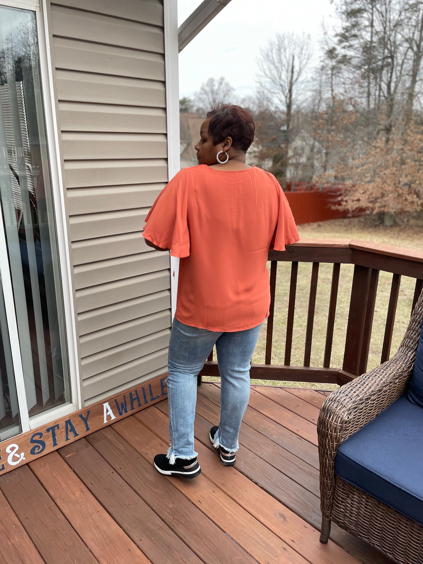 WATERFALL SLEEVE TOP