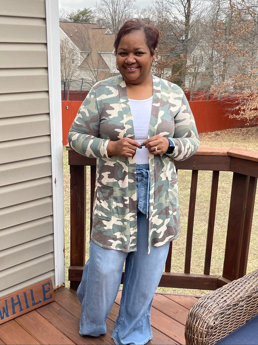 CAMOUFLAGE CARDIGAN