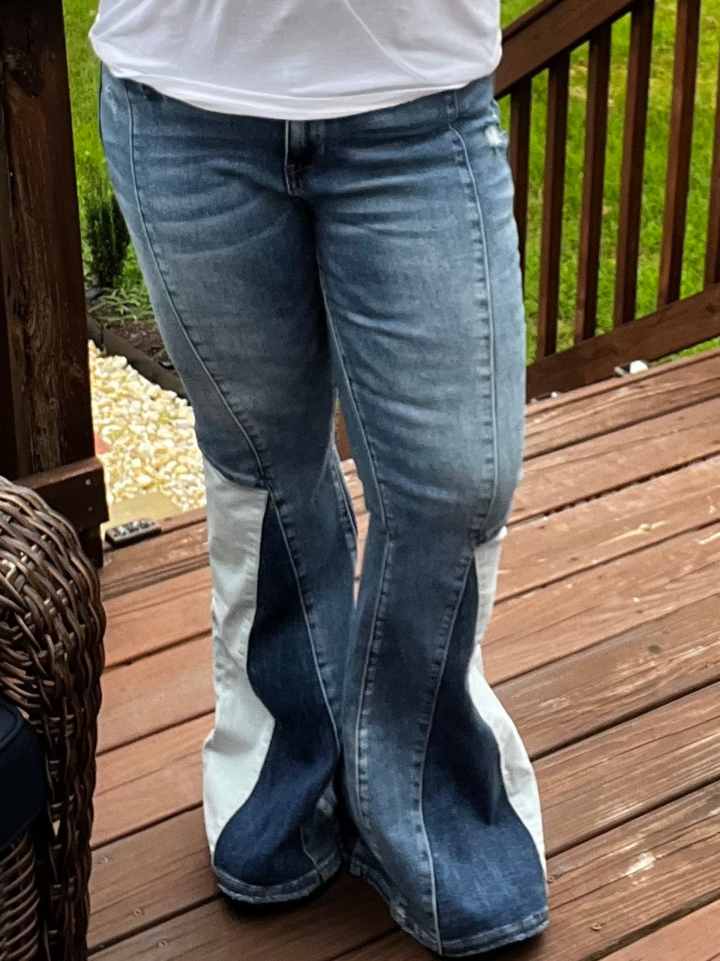 High Rise Super Flare W Panel Jeans