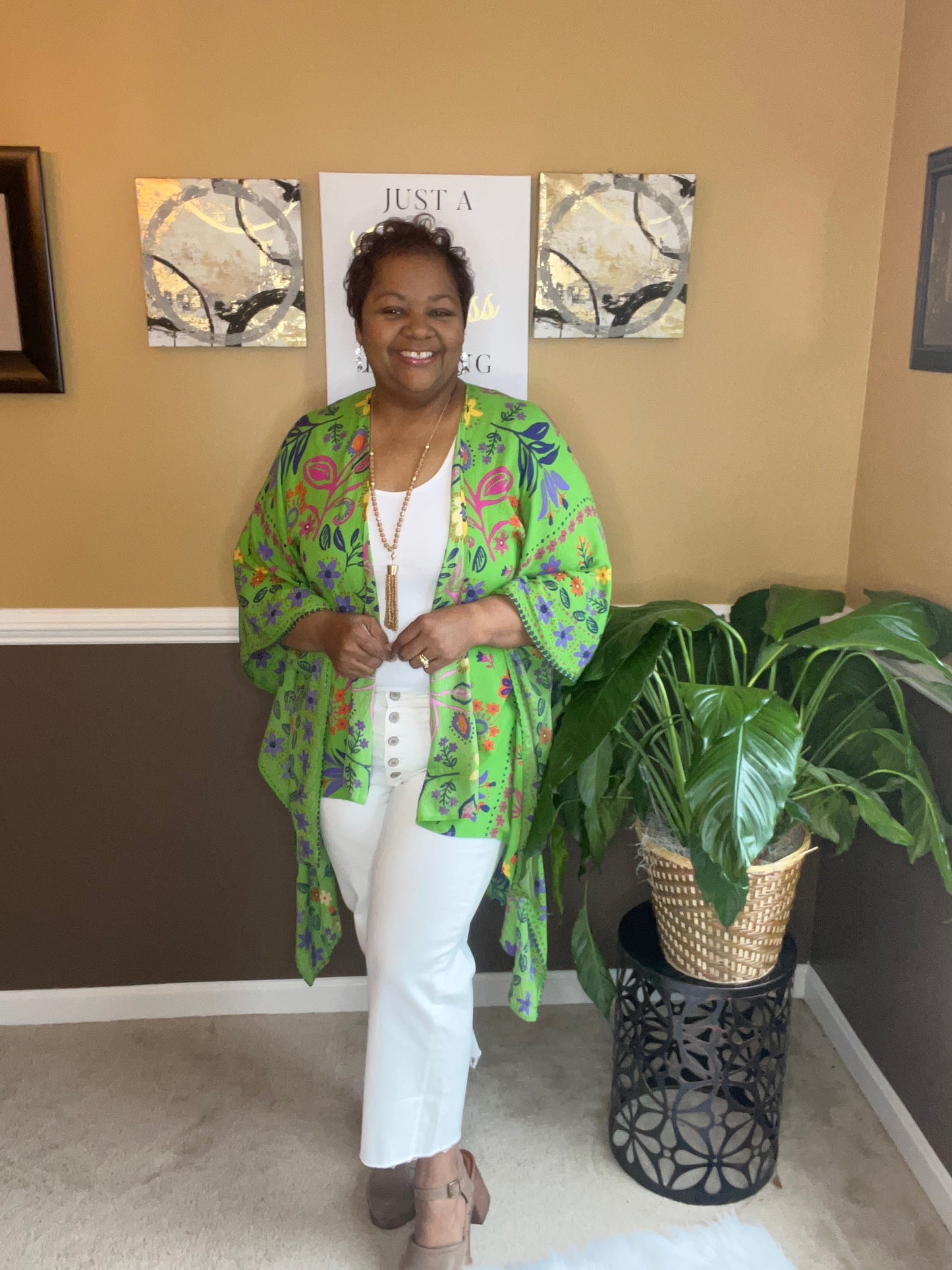 Plus Button Fly Raw Hem Wide Leg  Crop White Denim Pants