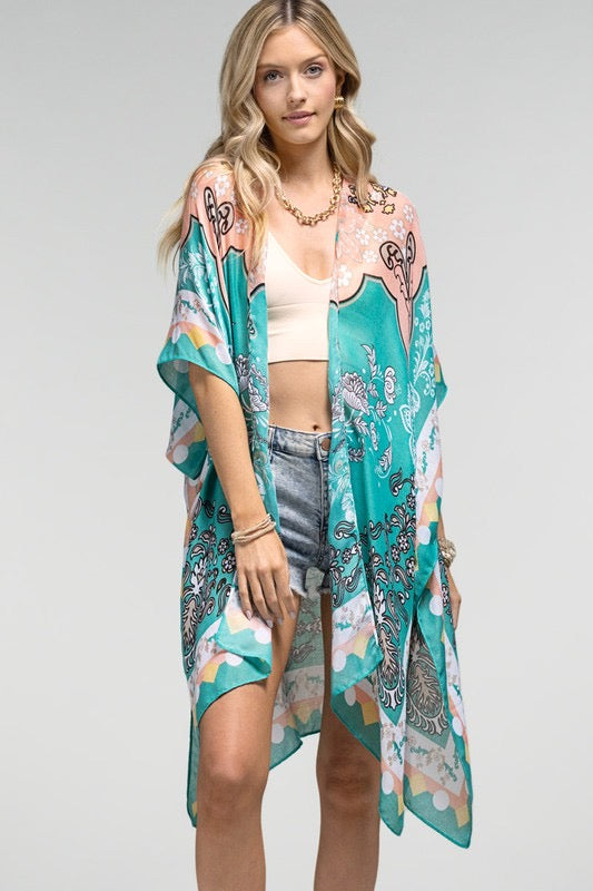 Peach Floral Kimono