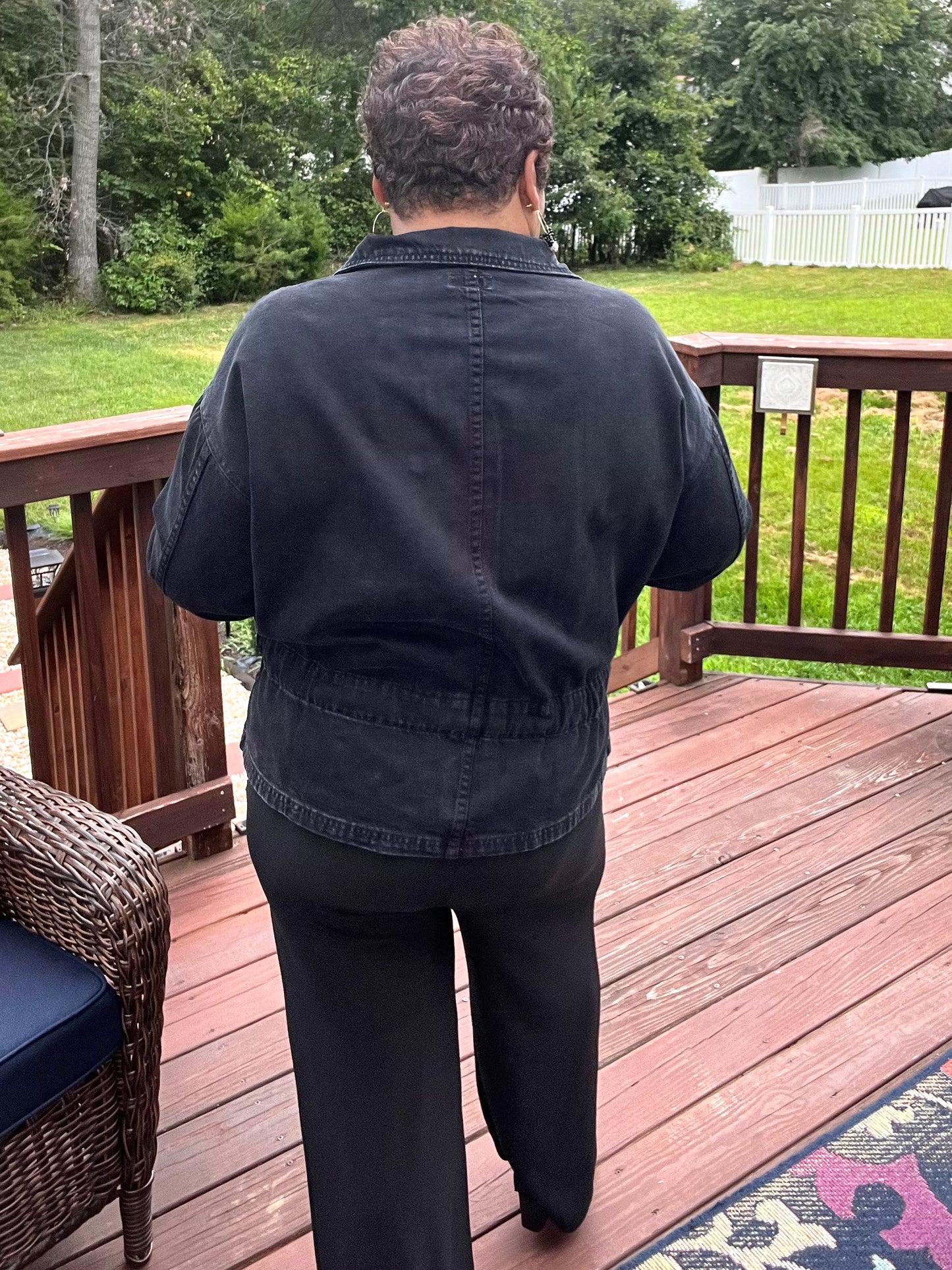 BLACK DENIM MARBLE JACKET