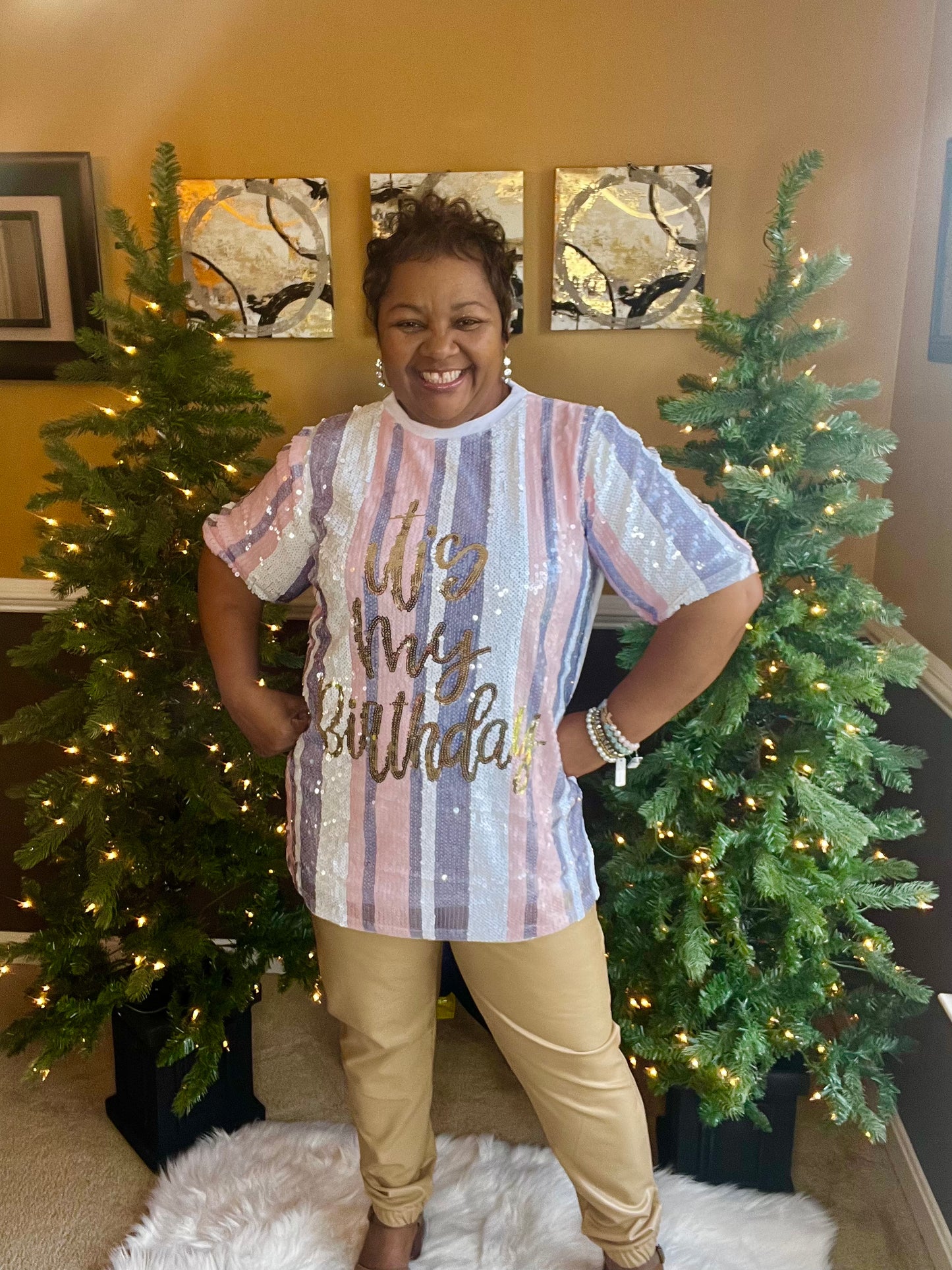 ITS MY BIRTHDAY SEQUIN T-SHIRT DRESS